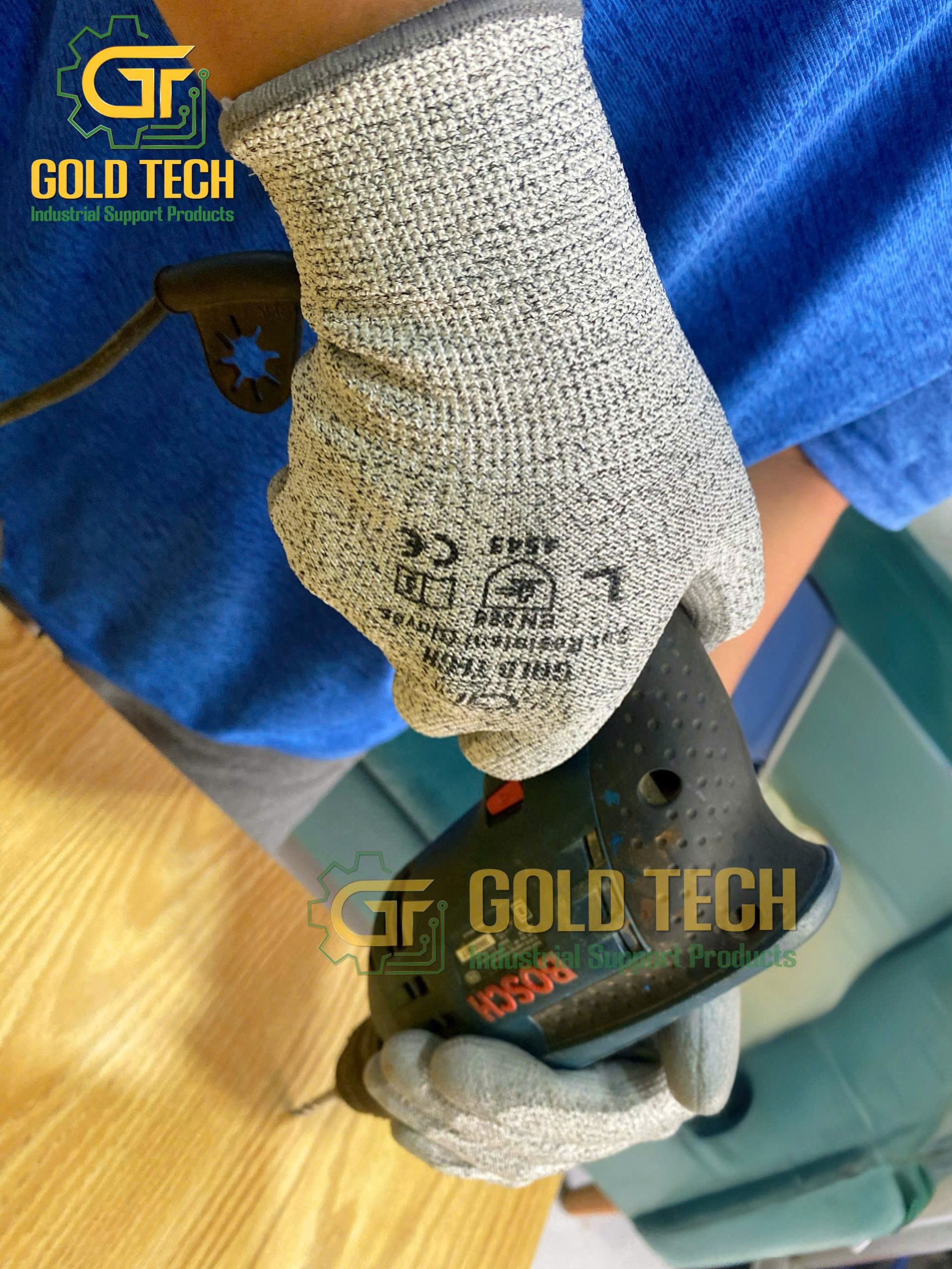 GĂNG TAY CHỐNG CẮT CẤP ĐỘ 5 GOLDTECH – CUT RESISTANT GLOVES LEVEL 5 – PHỦ PU CHỐNG TRƯỢT – SIÊU BỀN - Ảnh 4