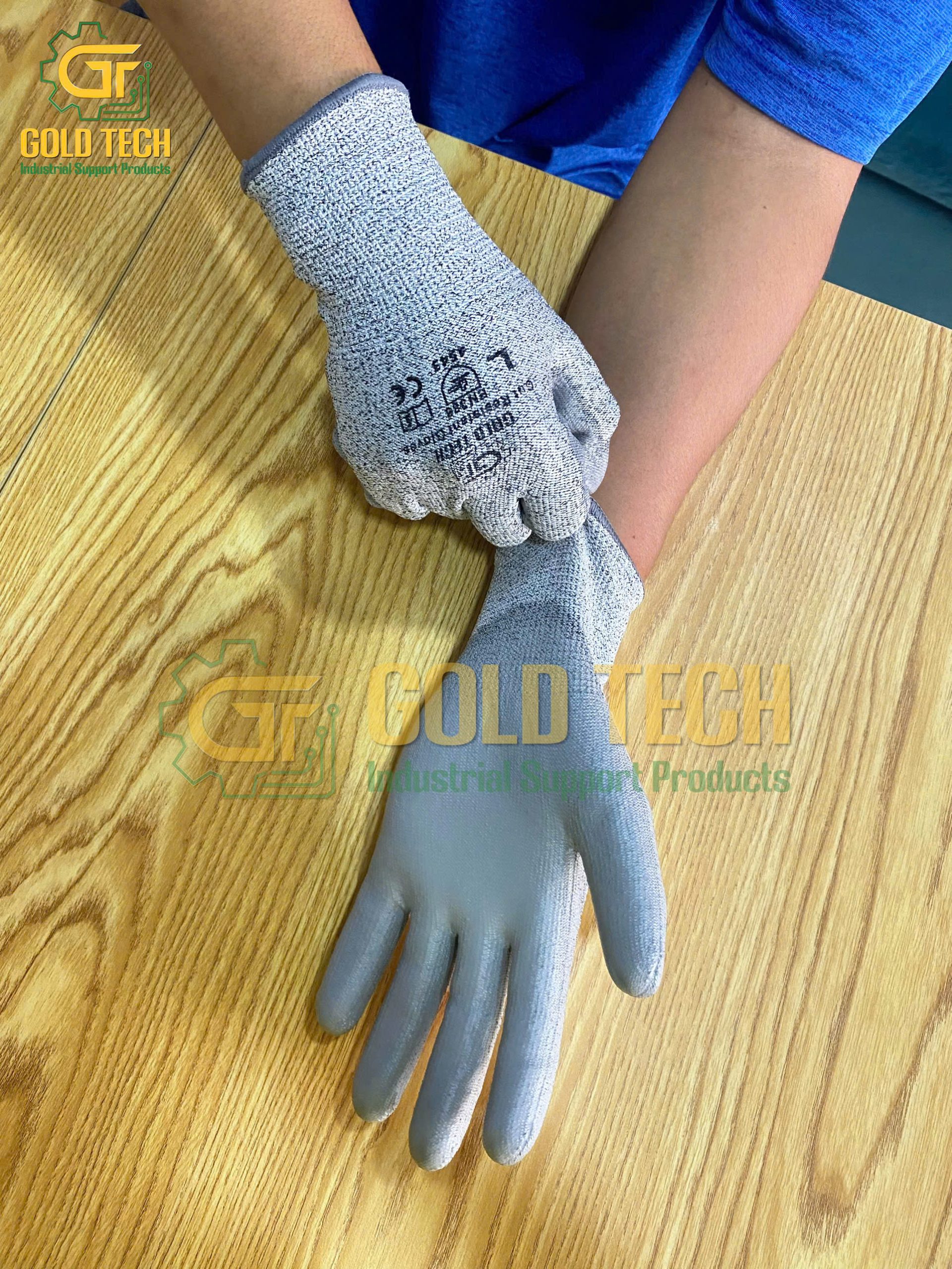 GĂNG TAY CHỐNG CẮT CẤP ĐỘ 5 GOLDTECH – CUT RESISTANT GLOVES LEVEL 5 – PHỦ PU CHỐNG TRƯỢT – SIÊU BỀN - Ảnh 6
