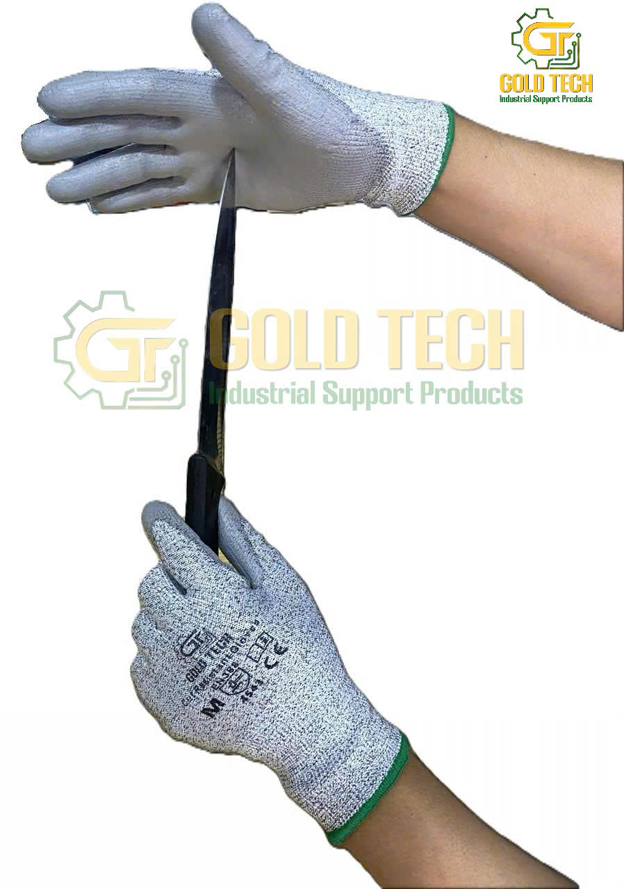 GĂNG TAY CHỐNG CẮT CẤP ĐỘ 5 GOLDTECH – CUT RESISTANT GLOVES LEVEL 5 – PHỦ PU CHỐNG TRƯỢT – SIÊU BỀN - Ảnh 7